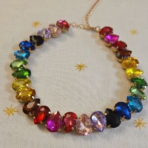 Multicolor Pearshaped Gemstone Necklace